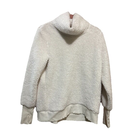 ATHLETA Nirvana Sherpa‎ Funnel Sweatshirt, Ivory Dove #383846 Size Medium EUC - Picture 1 of 4